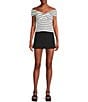 Originality Ponti Pull On A-Line Micro Mini Skort, Color:Black - Image 3