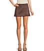 Originality Pull On A-Line Mini Skort, Color:Brown - Image 1