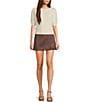 Originality Pull On A-Line Mini Skort, Color:Brown - Image 3