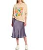 Color:Lavender - Image 3 - Satin Midi Skirt