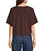 Originality Solid Short Sleeve Cropped Boxy Sweater Top - Image 6