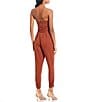 Color:Rust Brown - Image 2 - Strapless Ruched Jumpsuit
