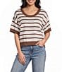 Originality Striped Short Sleeve Sweater - Image 1