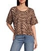 Originality Zebra Stripe Short Sleeve Sweater - Image 1