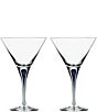 Color:Blue - Image 1 - Intermezzo Blue Drop Martini Glass, Pair