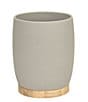 Color:Grey - Image 1 - Colwell Collection Faux-Concrete Resin/Wood Wastebasket