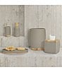 Color:Grey - Image 2 - Colwell Collection Faux-Concrete Resin/Wood Wastebasket