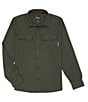 Color:Grove - Image 1 - Performance Stretch Solid Feedback Flannel Twill Long Sleeve Woven Shirt