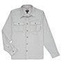 Color:Light Pewter - Image 1 - Performance Stretch Solid Feedback Flannel Twill Long Sleeve Woven Shirt