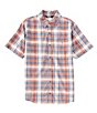 Color:Brick - Image 1 - Weisse Plaid Short Sleeve Woven Shirt