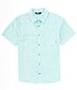 Color:Calcite - Image 1 - Weisse Short Sleeve Solid Textured Woven Shirt