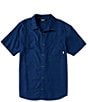 Color:Cenote - Image 1 - Weisse Short Sleeve Solid Textured Woven Shirt