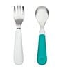 Color:Teal - Image 1 - Tot Fork and Spoon Feeding Set