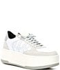 Color:White/Silver - Image 1 - Empire Leather Lace-Up Platform Sneakers