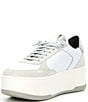 Color:White/Silver - Image 4 - Empire Leather Lace-Up Platform Sneakers