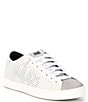 Color:Pixel - Image 1 - John Pixel Leather Lace-Up Sneakers