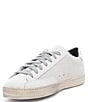 Color:White/Silver - Image 4 - John Leather Rhinestone Embellished Sneakers