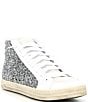 Color:White/Silver - Image 1 - Skate Glitter Embellished High-Top Zip Sneakers