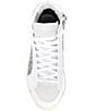 Color:White/Silver - Image 5 - Skate Glitter Embellished High-Top Zip Sneakers