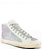 Color:Strass - Image 1 - Skate Strass Rhinestone Embellished High-Top Zip Sneakers