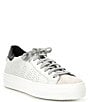 Color:White/Black - Image 1 - Thea Low Top Leather Lace Up Platform Sneakers