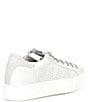 Color:White/Laser - Image 2 - Thea White Laser Low Top Leather Platform Sneakers