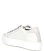 Color:White/Laser - Image 3 - Thea White Laser Low Top Leather Platform Sneakers