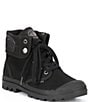 Color:Black - Image 1 - Women's Baggy Foldover Lace-Up Sneakers