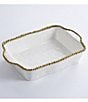 Pampa Bay Golden Salerno Porcelain Rectangular Baking Dish, Color:White - Image 2