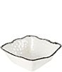 Color:White - Image 1 - Salerno Porcelain Large Square Salad Bowl