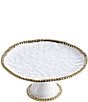 Color:White/Gold - Image 1 - Salerno Porcelain Round Cake Stand