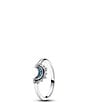 Pandora Celestial Blue Sparkling Moon Sterling Silver Ring - Image 1