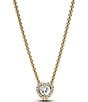 Pandora Elevated CZ Gold Heart Short Pendant Necklace - Image 1