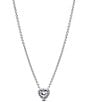 Pandora Elevated CZ Sterling Silver Heart Short Pendant Necklace - Image 1