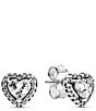 Pandora Elevated Heart Sterling Silver Stud Earrings - Image 1