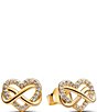 Pandora Intertwined Heart and Infinity Gold Stud Earrings - Image 1