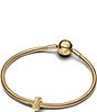 Pandora Mini Ribbed Clip Gold Charm - Image 3