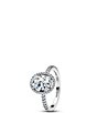 Pandora Oval Sparkling Halo Sterling Silver Statement Ring - Image 1