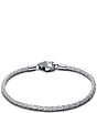 Pandora Pave Clasp Foxtail Sterling Silver Charm Bracelet - Image 2