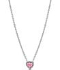 Pandora Pink Elevated Heart Short Pendant Sterling Silver Necklace - Image 1