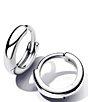 Pandora Round Huggie Sterling Silver Hoop Earrings - Image 1