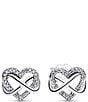 Pandora Sparkling Infinity Heart Sterling Silver Stud Earrings - Image 1