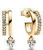 Pandora Timeless Dangling Heart Hoop Earrings - Image 1