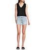 Papermoon Knit V-Neck Button Front Sweater Vest - Image 3