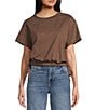 Papermoon Short Sleeve Side Tie Bubble Top - Image 1