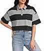 Papermoon Rugby Striped Short Sleeve Cropped Polo Shirt - Image 1