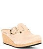 Color:Warm Sand - Image 1 - Papillio by Birkenstock Fanny Suede Wedge Clogs