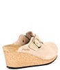 Color:Warm Sand - Image 2 - Papillio by Birkenstock Fanny Suede Wedge Clogs