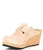 Color:Warm Sand - Image 4 - Papillio by Birkenstock Fanny Suede Wedge Clogs
