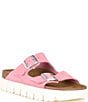 Color:Candy Pink - Image 1 - Papillio by Birkenstock Women's Arizona Chunky Suede Platform Sandals